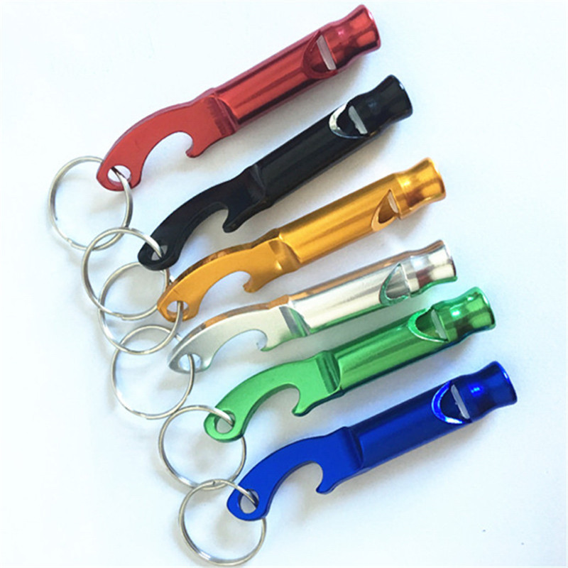 2 in 1 Keychain with Opener and whistle