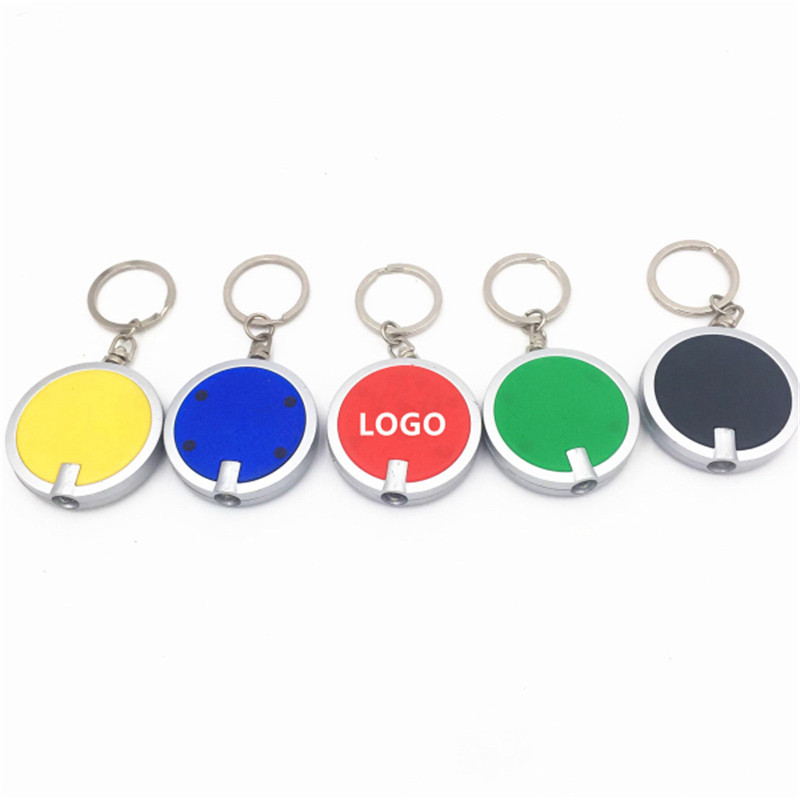 Round Simple Touch LED Keychain
