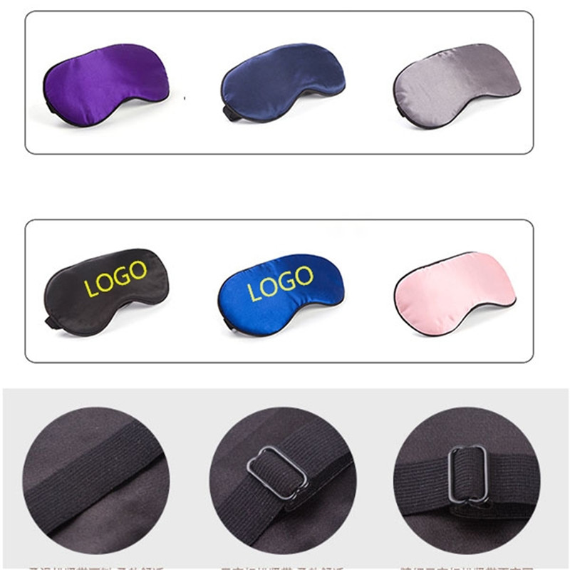 MOQ 200 pcs Silk eye mask with adjustable strap