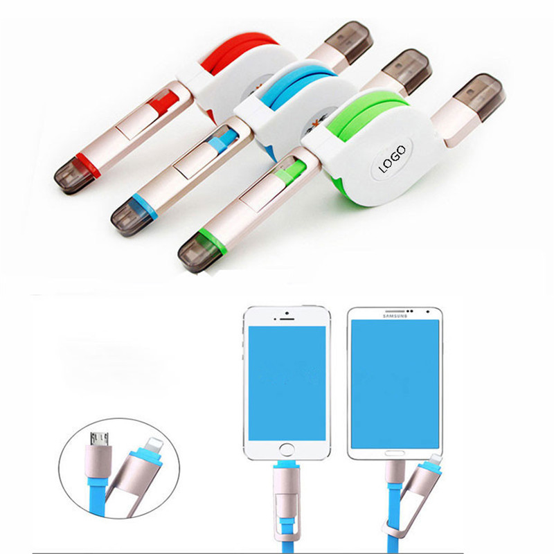  2 in 1 Retractable USB Data Cable