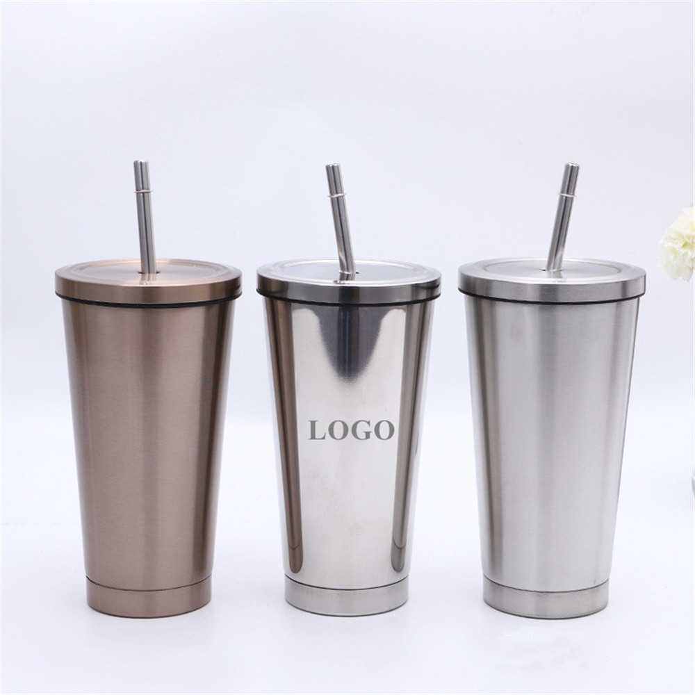 Stainless Tumbler With Lid & Straw