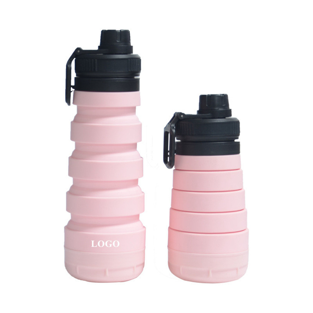  Collapsible Sports Silicone Bottle with Compartment