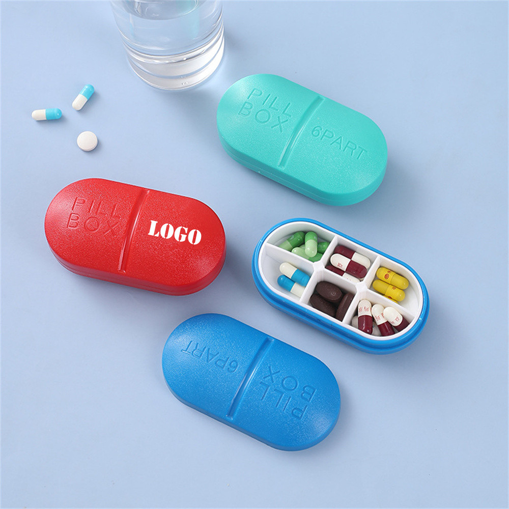 Capsule Six Grid Plastic Pill Box 