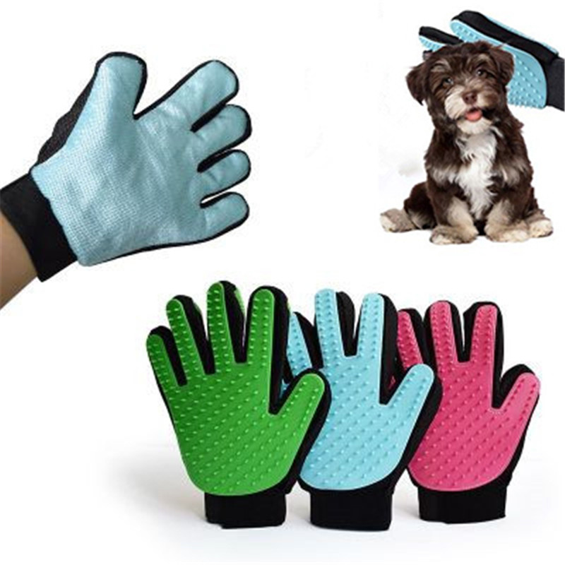 Environmentally friendly silicone pet double-sided massage gloves
