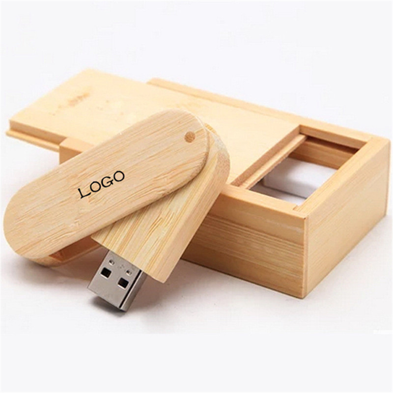 16 GB Wooden Swivel USB Drive