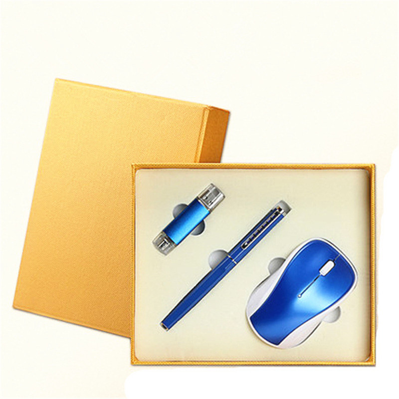  Wireless Mouse, pen and usb drive gift set
