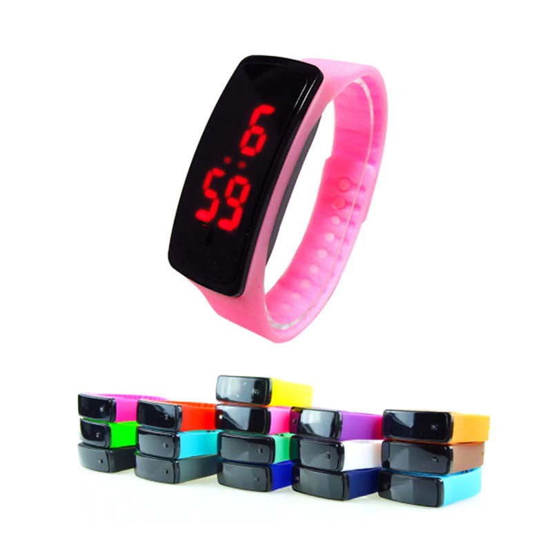 Colorful PU Strap With LCD Screen Bracelet Watches