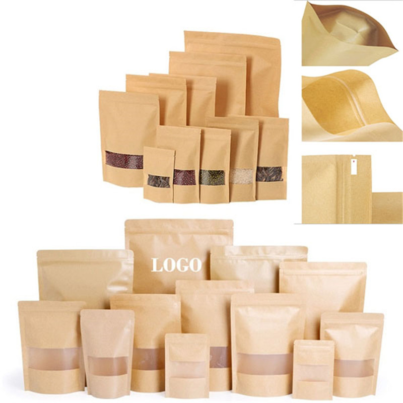 Reusable Kraft Paper Sealing Bag With Window