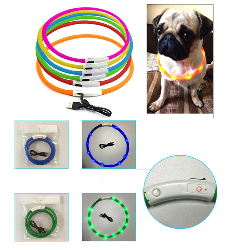 USB Rechargeable LED Dog Pet Flashing Collar