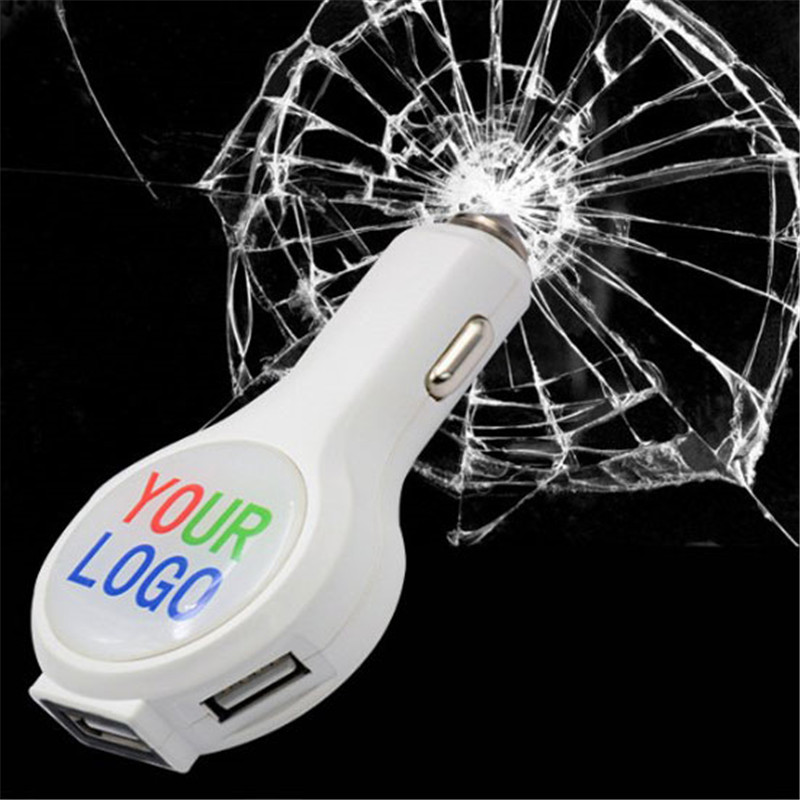 3 USB Car Charger With Safety Hammer.