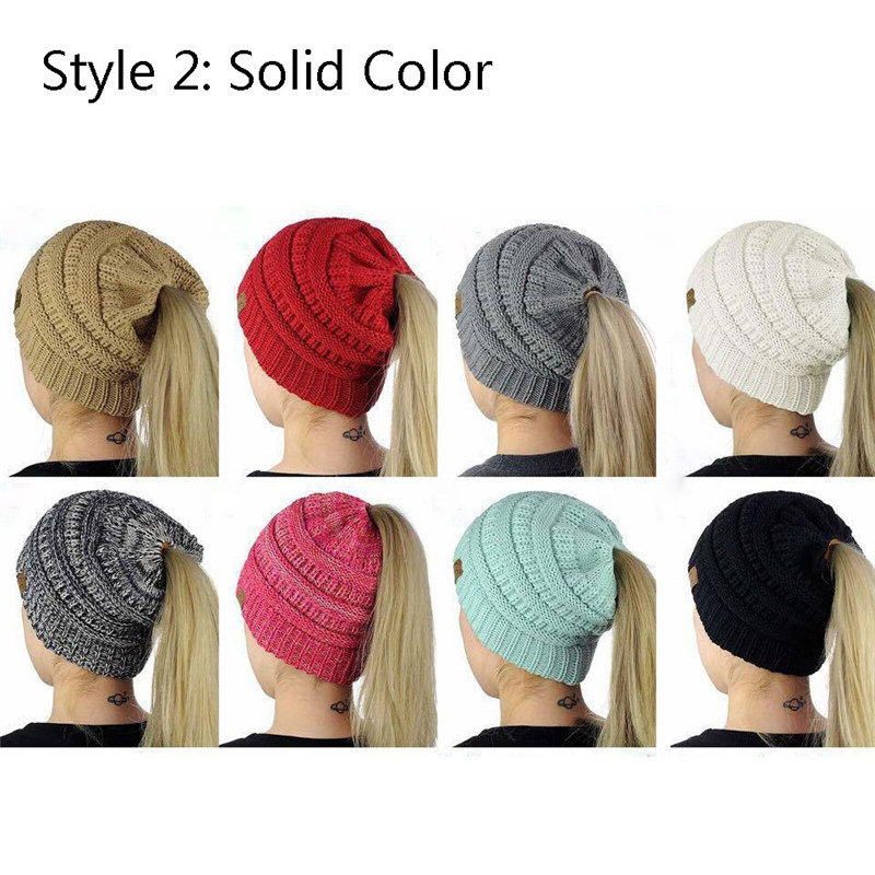 Women Winter Knitted Wool Hat 