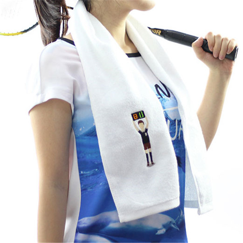 White Embroidery Sport Towel
