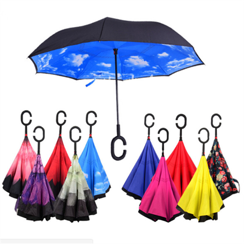 C-Hook Handle Reverse Umbrella Parasol