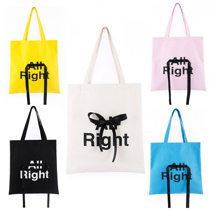 Canvas Tote Bag With Ribbon