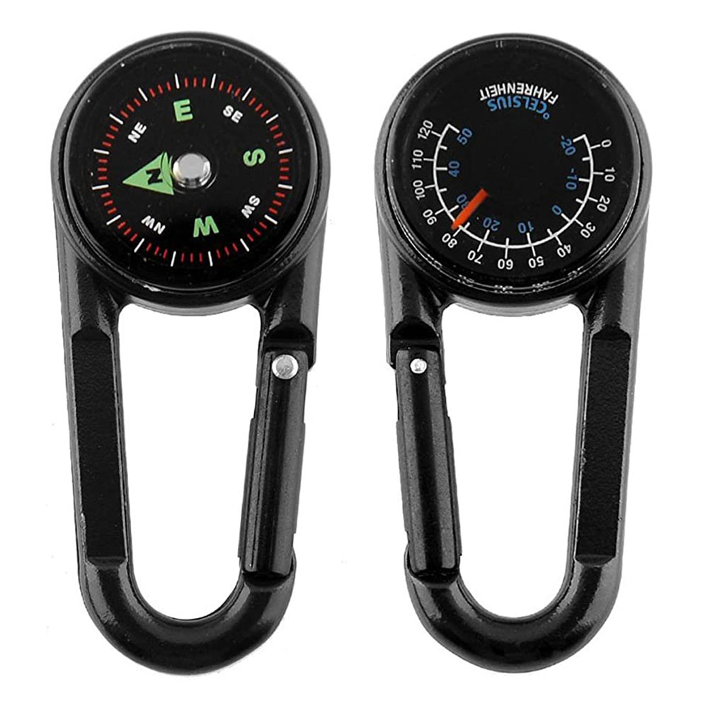 3 in 1 Multifunctional Carabiner Compass Thermometer