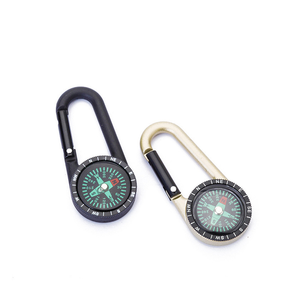 Carabiner Compass Clip Keychain with Snap Hook