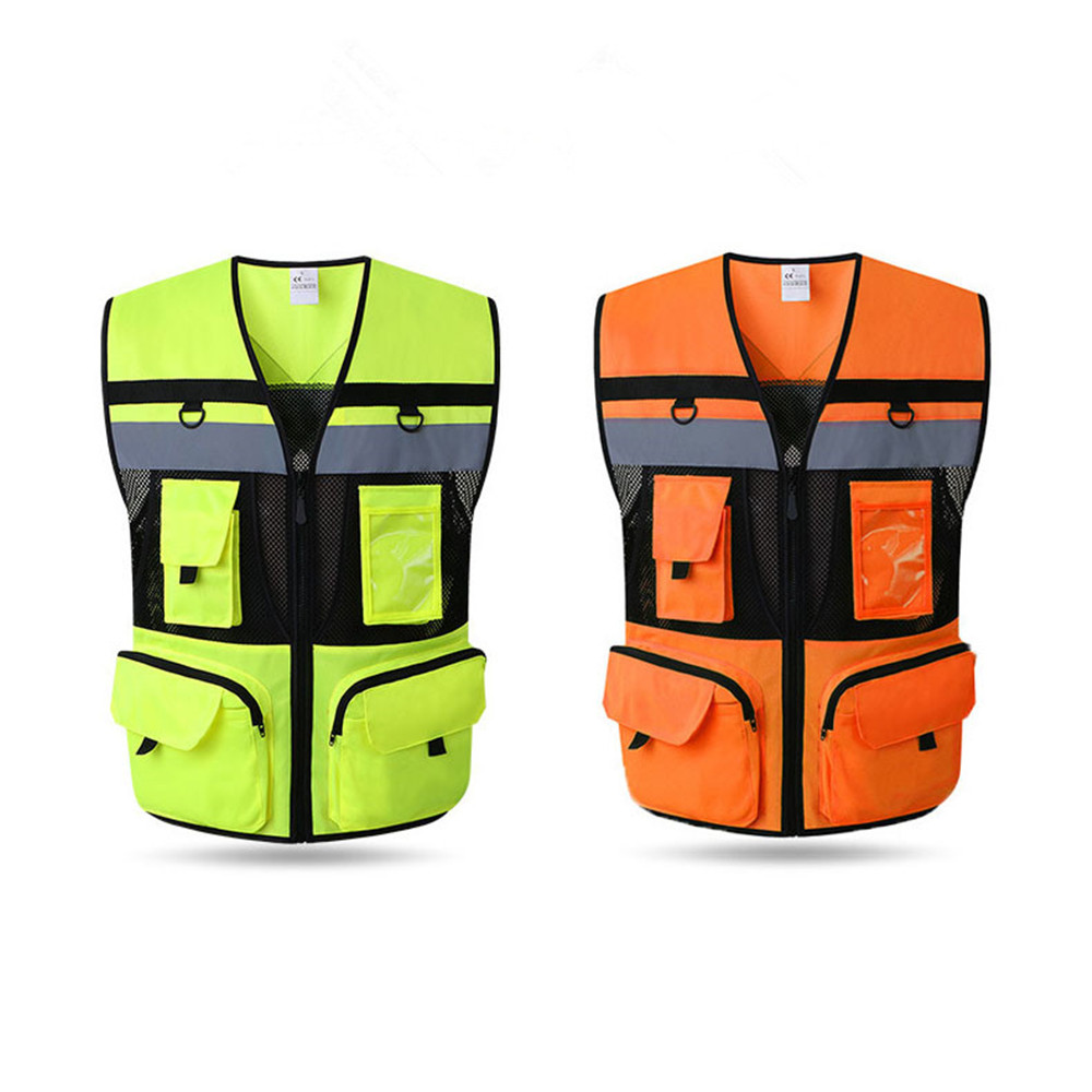 Standards Pockets and Mesh Lining Reflective Vest for Traffice Patrol