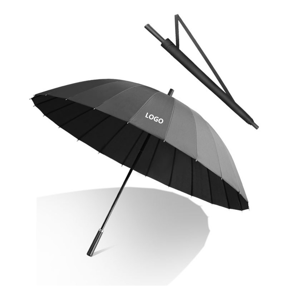 24 Ribs Reinforced Business Stick Umbrella for Men
