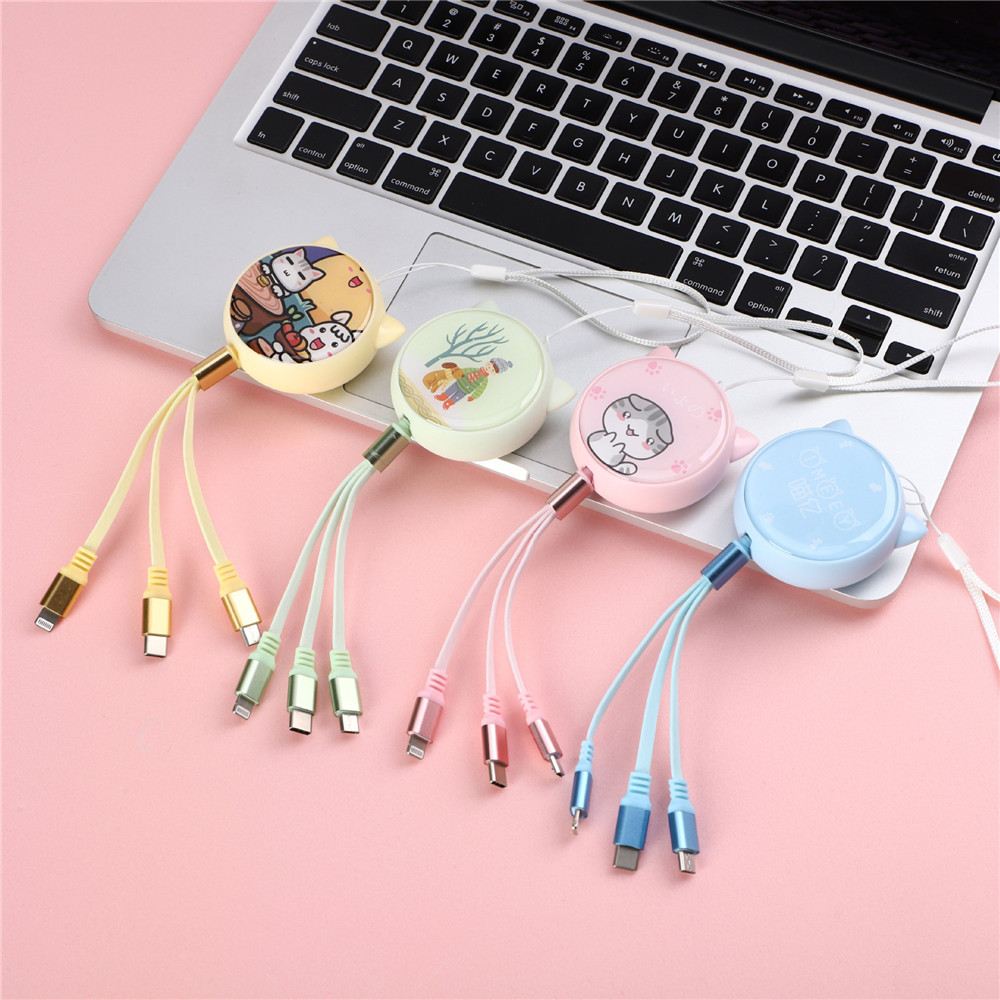 3.3ft/1m 3 in 1  Retractable Charging Cord