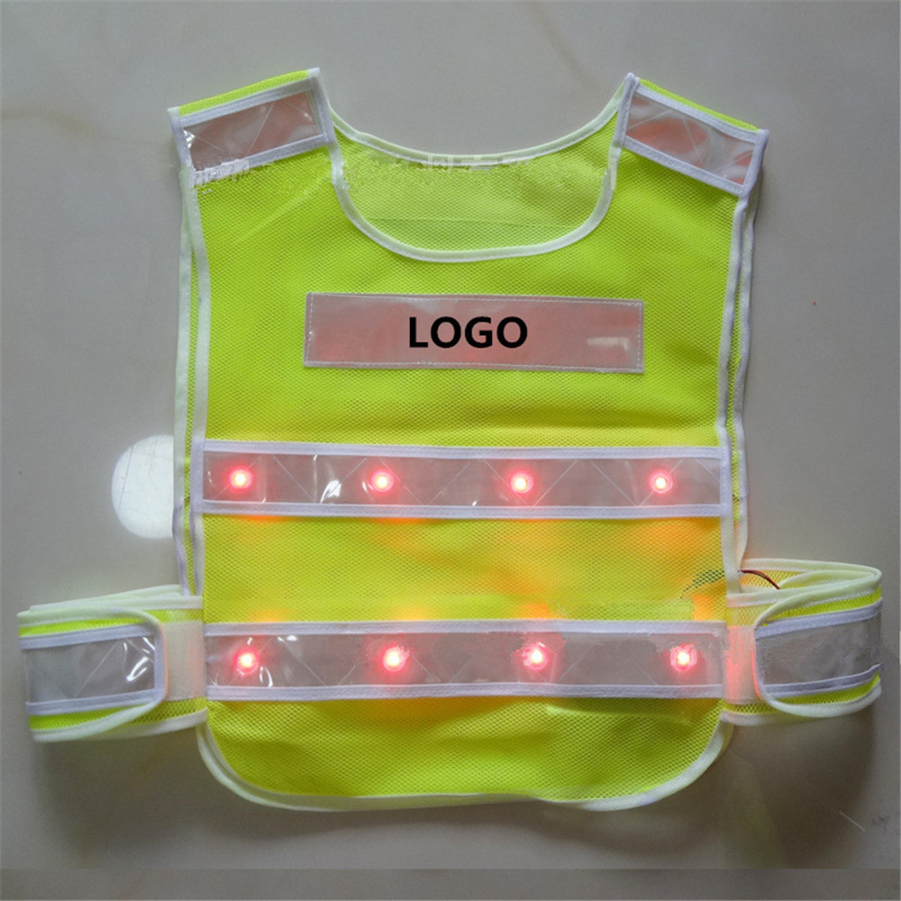 LED Reflective Vest for Night Patrol/Cycling/Traffic