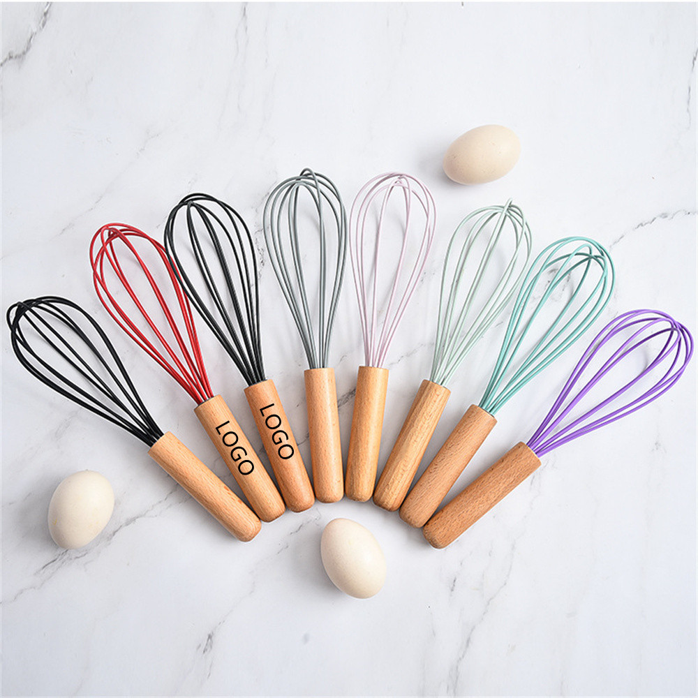 Kitchen Silicone Whisk With Wooden Handle