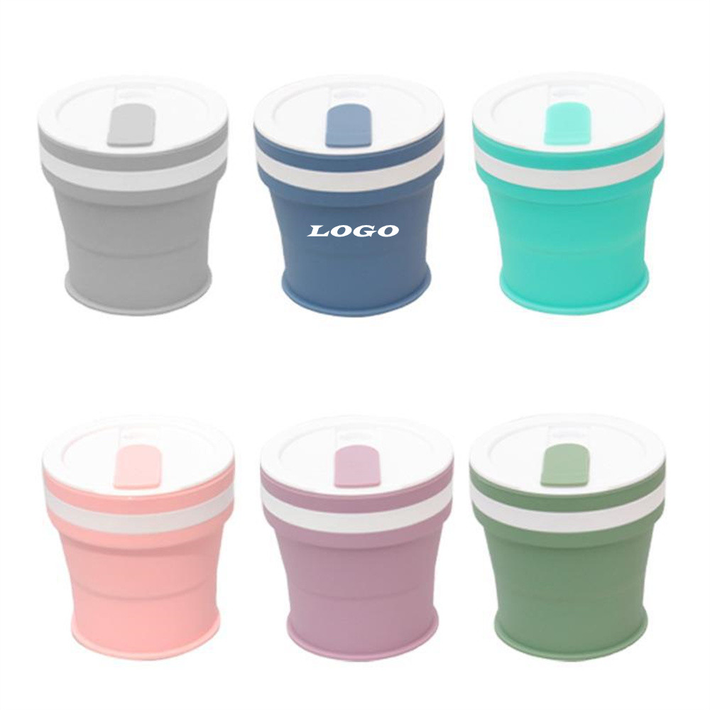 Folding Silicone Travel Cup With Lids