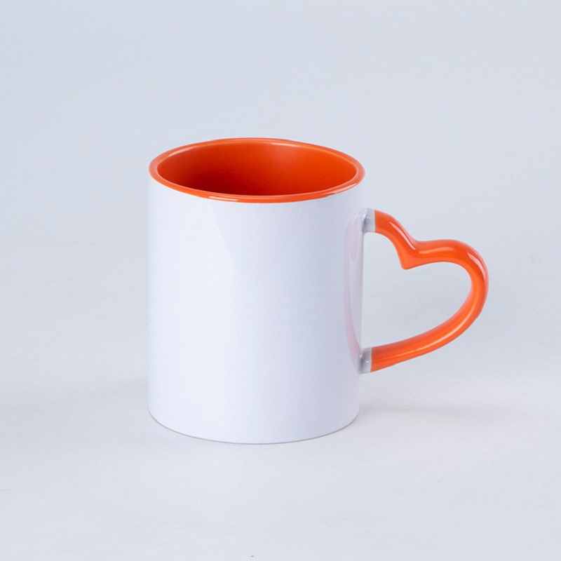 11 oz. Color-Inside Heart-Shaped Ceramic Mug