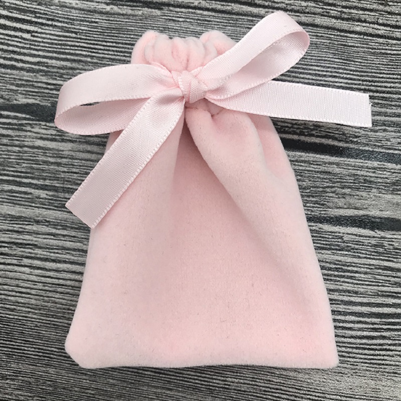 Pink Plush Gift Drawstring Bag 
