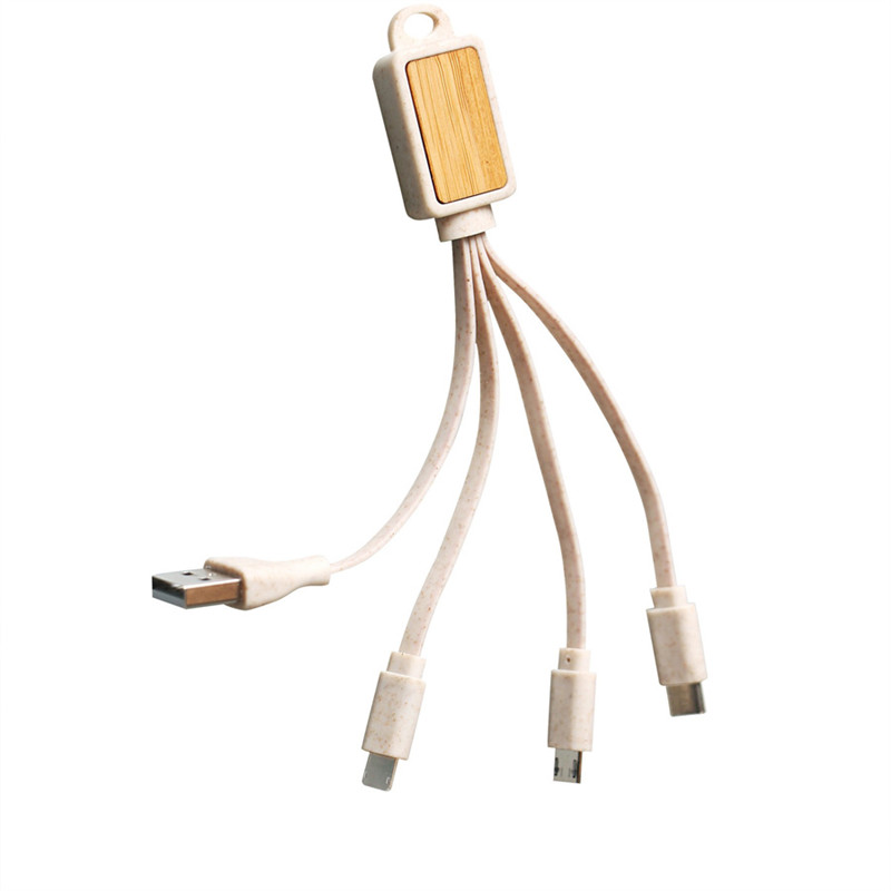 Natural Bamboo 3 in 1 Charging Cable