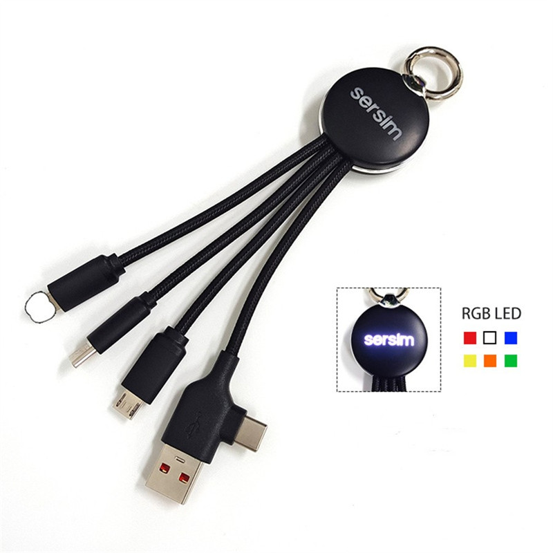  LED Light Logo 5 in 1 USB Charging Cable