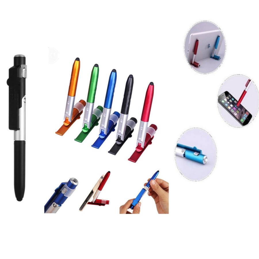 4-in-1 Multi-fuction Folding Ballpoint Pen Stylus With LED Light