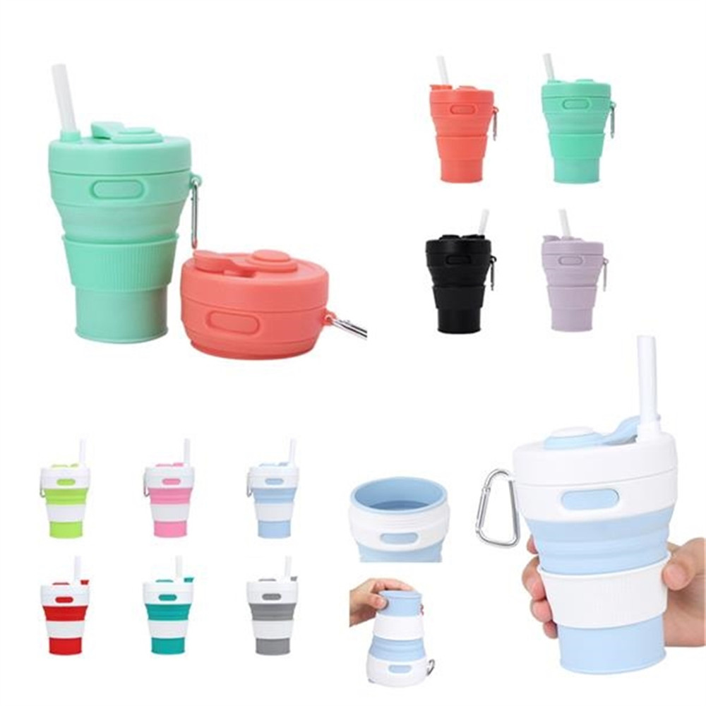 15 Oz Silicone Collapsible Cup W/Keychain 