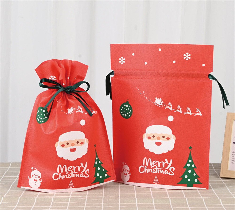 Non-Woven Christmas Drawstring Bag