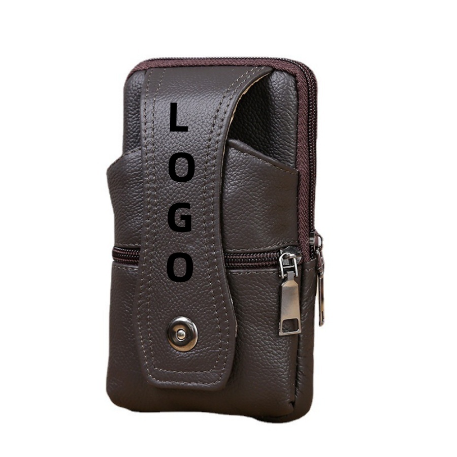 New Men's Multifunctional Leather Waist Bag for Business and Daily Use