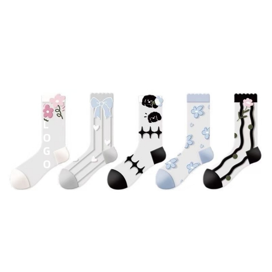 Summer Thin Mid-calf Socks for Women-Adorable Bowknot & Girlish Style