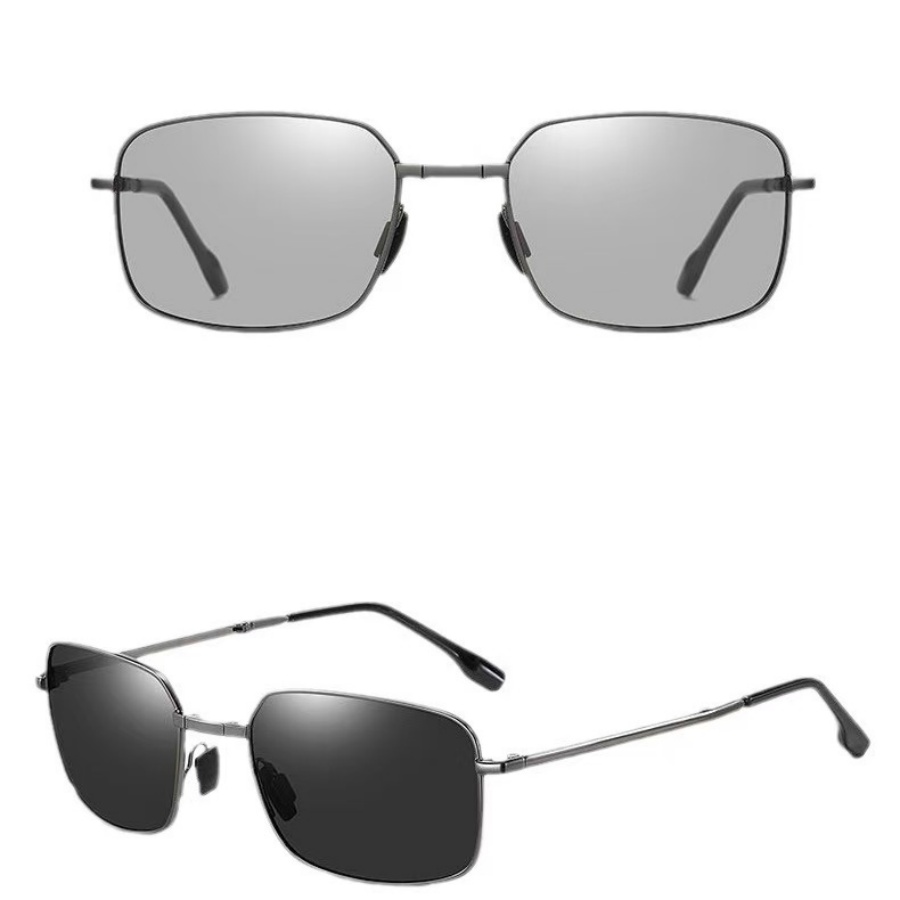 Foldable Photosensitive Color-Changing Sunglasses for Men