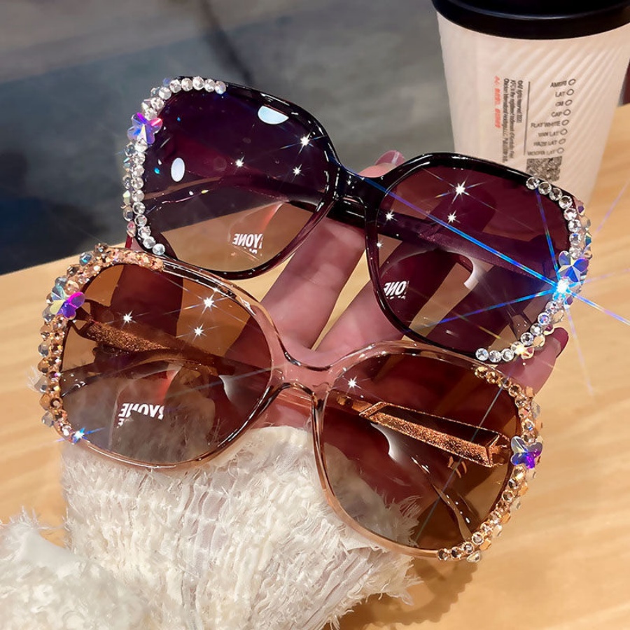Rhinestone - Embellished Polarized Sunglasses for Women