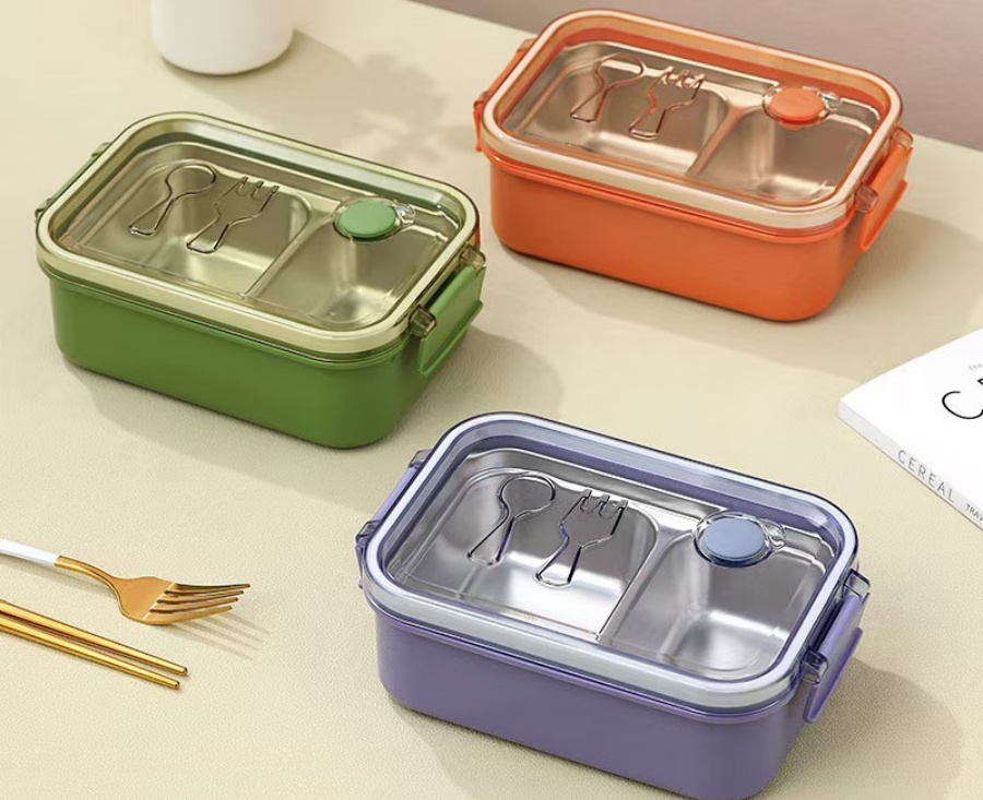 Portable Stainless Steel Lunch Box for Students and Office Workers